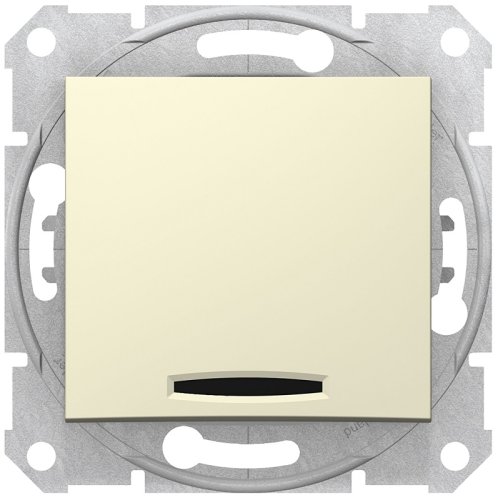 Переключатель с подсветкой без рамки Schneider Electric Sedna 1-кл. проходной бежевый картинка